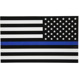 Papapatch Reverse USA Flag American US United States of America Police Law Enforcement Thin Blue Line Window Laptop Wall Decor Decal Vinyl Sticker (STK-USA-BLUE-LINE-REV)