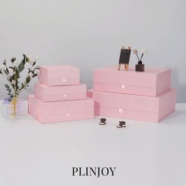 PLINJOY Pink Gift Box 8x8x4 Inches Small Gift Boxes for Presents with Magnetic Closure Lid Luxury Collapsible Gift Box Bridesmaid, Wedding, Birthday Boxs for Gift Packaging