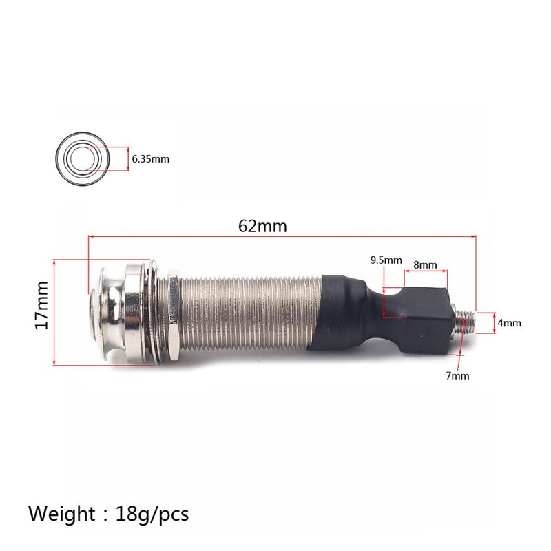 EXCEART End Pin Output Jack Guitar Stereo End Pin Brass