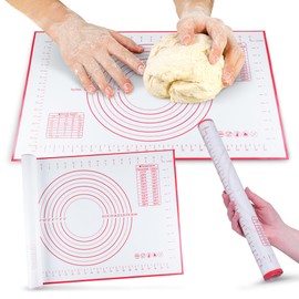 Cheer Collection Silicone Baking Mat - Non-Slip Pastry Mat for Rolling & Kneading Dough - Heat Resistant Kneading Board - Ideal for Baking Pastries & Cookies - 16" x 20"