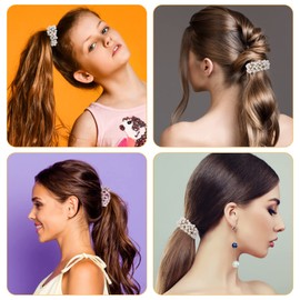 Pack of 3 Beads Hair Scrunchies Women's Elastic Hair Bands Beads Hair Rope Unusual Beads Ponytail Headbands for Women Hair Bobbles Scrunchies Girls Hair Accessories Women