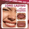 Tinte labial líquido mate despegable, delineador de labios tatuaje, tinte