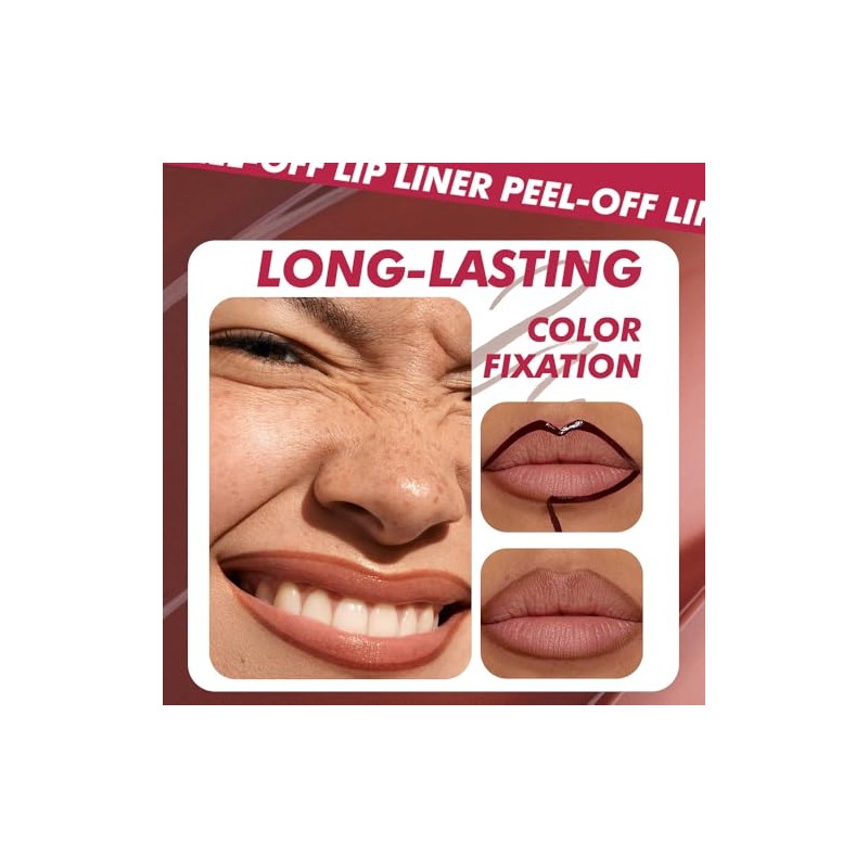 Tinte labial líquido mate despegable, delineador de labios tatuaje, tinte