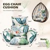 Yefound Indoor Outdoor Egg Chair Cushion Thick Hanging Floral Egg