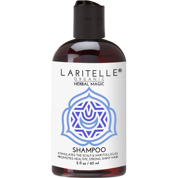 Laritelle Organic Travel Size Shampoo 2 oz | Hair Loss Prevention, Clarifying & Strengthening | Rosemary & Saw Palmetto | NO GMO, Sulfates, Alcohol, Parabens, Phthalates | Unscented. Hypoallergenic GF