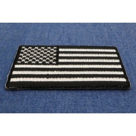 Ivamis US Flag Patch Black and White 2.5 Inch- 2.5x1.4 inch - P4944