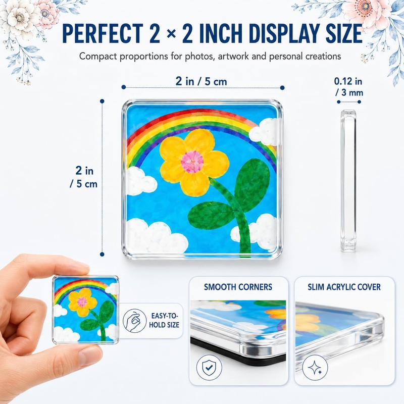 Clear Acrylic Magnet Kit DIY Custom Fridge Magnets Photo Square