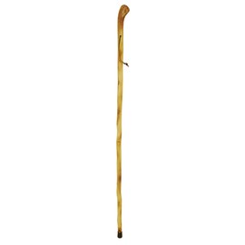Rustic Axentz Wood Walking Trekking Hiking Pole Stick, Irish Shillelagh, Non Slip Rubber Tip, Leather Strap, 55"