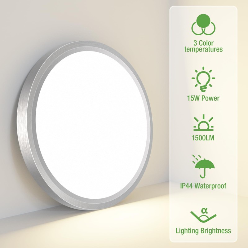 zemty 2 pieces/3 colours 3000/4000/6500 K LED ceiling light, flat,