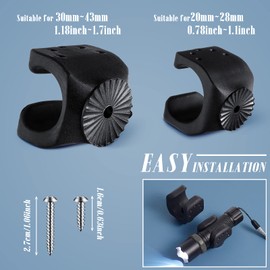 4 Pieces Flashlight Mounting Brackets with Screws Versatile Clip Mount for LED Flashlights and Similar Things, Bicycle Car Accessories for Mounting Flashlight in Truck (2 Big, 2 Small)