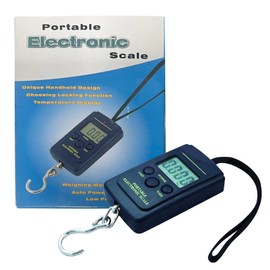 A01L Portable Digital Hanging Scale – 40kg/88lb, LCD Display, Tare, Auto Shut-Off, Travel Luggage Scale, Fish Weighing Hook Scale, Handheld Electronic Scale for Suitcases, Retail, Packages