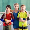Lenwen 4 Pairs Kids Elbow Brace, 5-10 Years, Black, White,