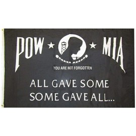 Trade Winds Pow Mia You are Not Forgotten All Gave Some Some Gave All AGSSGA Black White Premium Quality Heavy Duty Double Sided 100D Woven Poly Nylon Flag 3x5 3'x5' Banner Grommets (RUF)