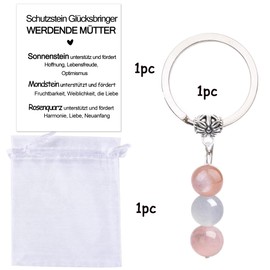 MKISHINE Key Ring Crystal Protective Stone Lucky Charm Expectant Mothers Gift Lucky Charm Expectant Mothers Pregnancy Healing Stone Recycling Talisman Birth Gift, Expectant Mothers
