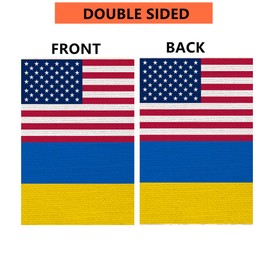 ANCONINE Double Sided Ukraine US Friendship Garden Flag 12x18 Inch Ukrainian National Flags,Sturdy Double Stitched Home Yard Decor.