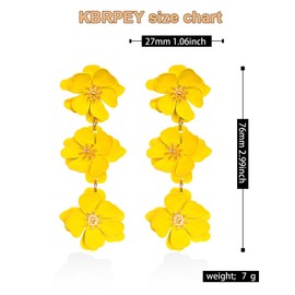 KBRPEY Long Tassel Earrings for Women Long Bohemian Flower Earrings Flower Drop Earrings Hypoallergenic Earrings Fashion Jewellery Gift for Women Girls Birthday Anniversary, Alloy Steel