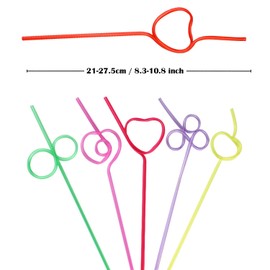 40 Pcs Premium Crazy Straws for Kids/Adults Assorted, Twists Fun Colorful Drinking Straws, 10 Colors and Styles Reusable Plastic Straws - for Party Favors