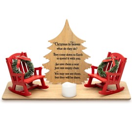 Christmas in Heaven Decoration Gift Christmas Memorial Candle Holders Rocking Chair Ornament Save A Seat Memorial Gift Xmas Decor