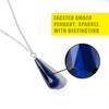 Amber by Mazukna - Blue Amber Pendant Necklace, 925 Sterling