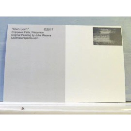 Glen Loch - postcard from a painting by Julie Miscera - Wisconsin dam painting