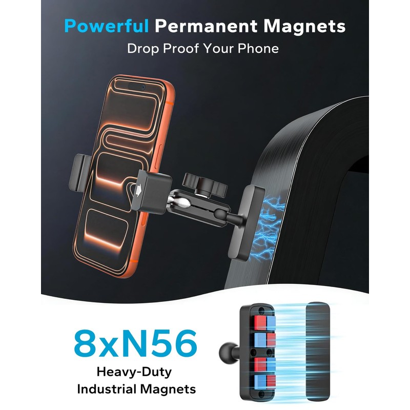 Upgraded Magnetic Tractor Phone Holder for Forklift/Front Loader/Excavator