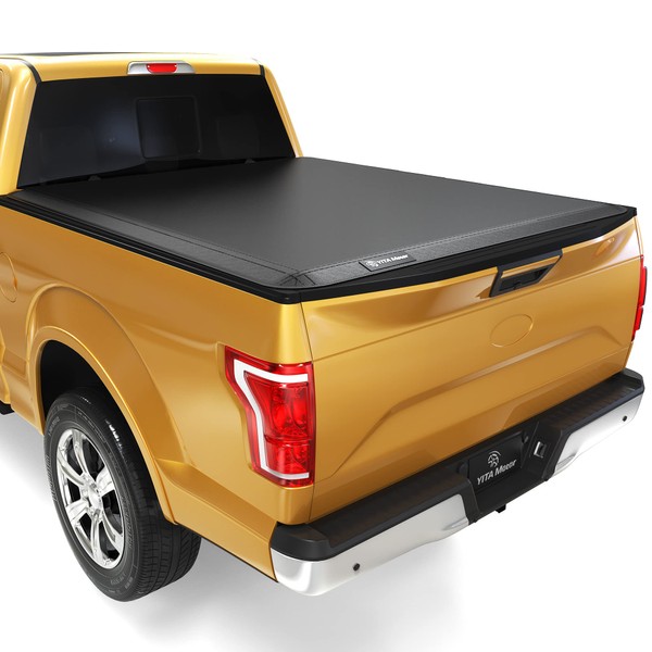 YITAMOTOR Soft Quad Fold Truck Bed Tonneau Cover Compatible with 2015-2024 Ford F150 F-150, Styleside 5.5 ft Bed