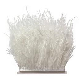 White 2Yard Ostrich Feather Fringe Trim 4-6inch in Width for DIY Costume Sewing Craft Decor Dress Accessories Party Supplies Festival Outfits