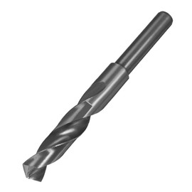 uxcell Reduced Shank Drill Bit 16.5mm Black Nitride Coated with 1/2 Inch Straight Shank, High Speed Steel HSS 9341 Twist Drill Bit for Stainless Steel Alloy Metal Plastic