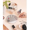PALETA DE ACERO INOXIDABLE PARA MEZCLA DE MAQUILLAJE CON ESPATULA