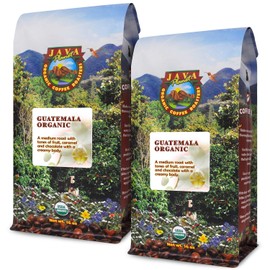 Java Planet, Organic Coffee Beans, Guatemalan Single Origin, Fair Trade, Gourmet Low Acid Medium Roast of Arabica Whole Bean Coffee, Certified Organic, Smithsonian Bird Friendly Certified, Two 1LB Bags