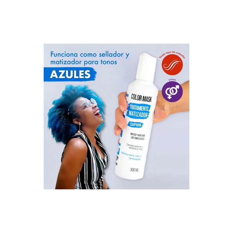 Shampoo Matizador Para Cabello Azul Con Keratina Nefertiti
