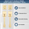 Haidms Gold Double Door Door Lock Set, Heavy Duty Double