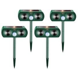 4 Packs Deer Repellent Devices 2026 Solar Power Animal Repeller with Motion Sensor & Ultrasonic Sound, Outdoor Animal Deterrent Devices for Garden Yard Patio to Repel Deer Cat Rabbit Raccoon Cat Dog