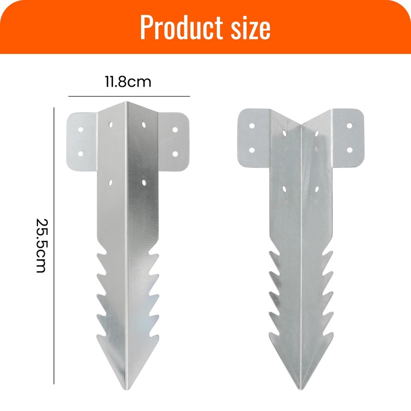 TOEKSIX 2 PACK Railway Sleeper Brackets, 25.5 CM Sleeper Stakes