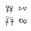 15 Pairs Earrings Set Black Stainless Steel Ear Studs Men