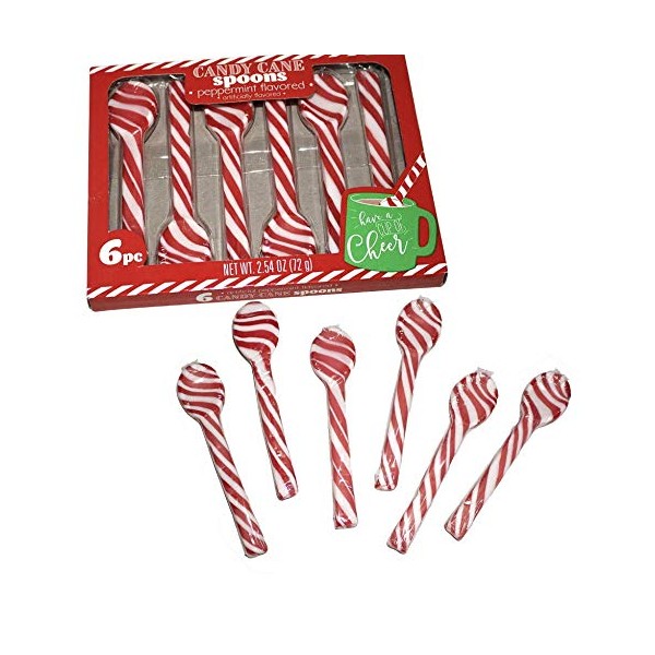 CANDY CANE Spoons, peppermint flavored, (1) box (2.54 oz, 2-Pack)