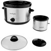 Crock-Pot 5-Quart Smudgeproof Round Manual Slow Cooker with Dipper, Silver