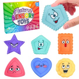 EDLMKM 6 Pcs Fidget Sensory Toys, Fidget Toys Adults, Stress Relief, Sensory Stone For Kids Social Emotional Skill, Textured Soft Worry Stone For Autism Kids For Special Needs