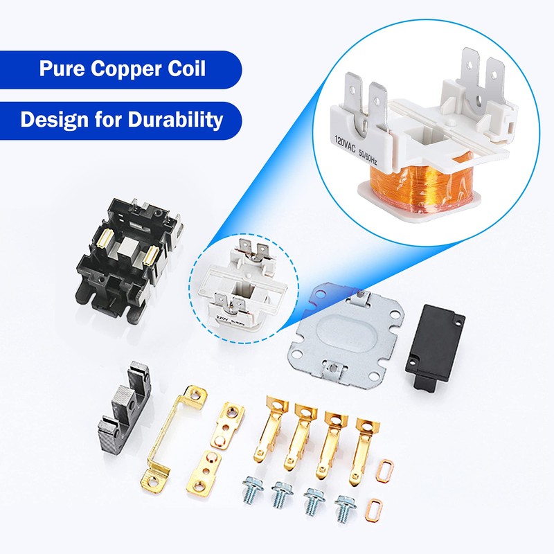 Dreyoo Carrier HVAC Motor Contactor, 24V 40 Amp Coil 1