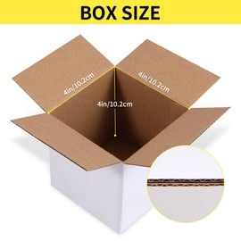 MYSLIMZE 25 Packs 4x4x4 Small Cardboard Shipping Boxes for Mailing, Packing and Storing (4x4x4)