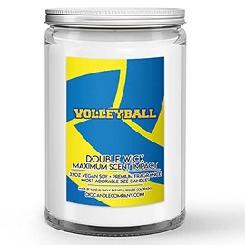 Volleyball Candle (32oz) Leather Ball and Gymnasium Scented Soy
