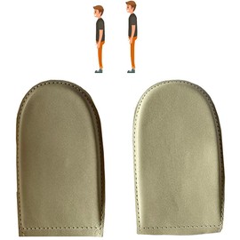 SEVEN MINE Talonera de Aumento (1 Par) Fabricada en Piel para Hombre para Acortamiento |Plantillas de Piel Ortopédicas | (6 mm)