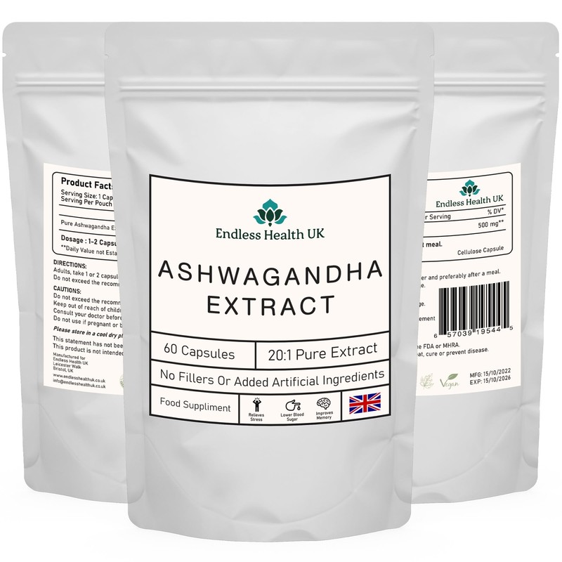 Ashwagandha Extract | High Strength | 20:1 Extract | 60