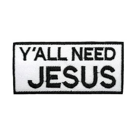 Generic Y'all Need Jesus Patches Iron On Patches for Backpacks, 3 x 1.4 x 0.1 in