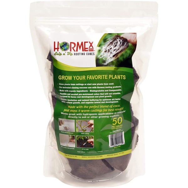 Hormex Plant Rooting Cubes | Fastest Rooting | Best for Strong & Healthy Roots of Cuttings or Seedlings (50 Pack)