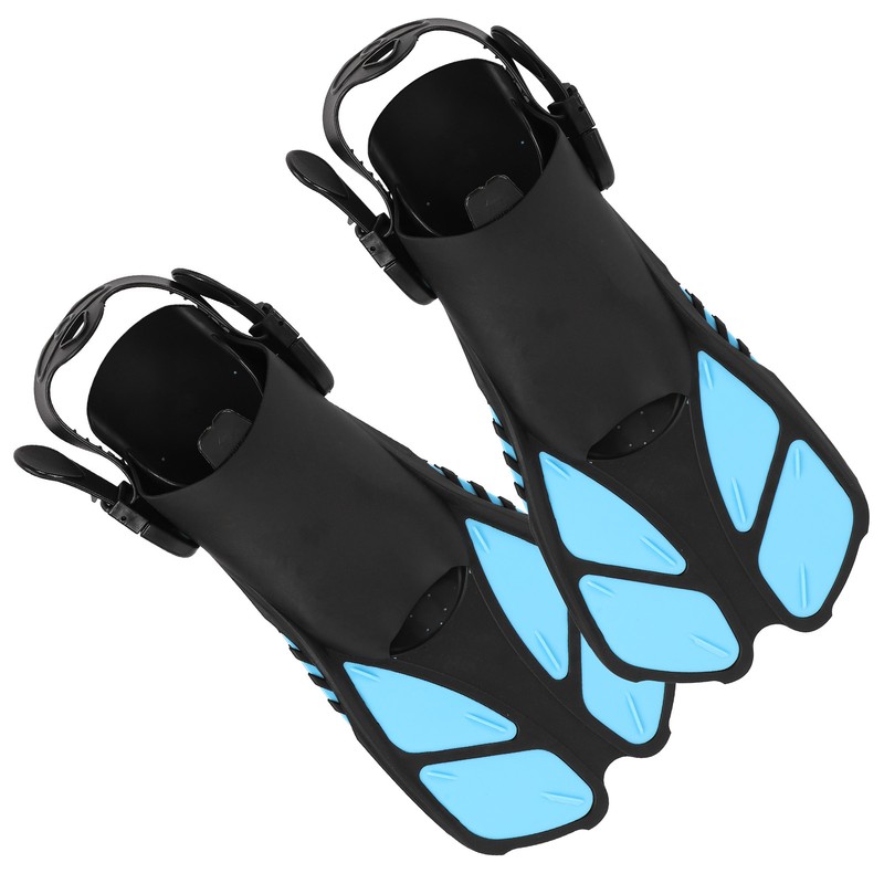 1 Pair Adjustable Diving Fins Soft TPR Open Heel Long