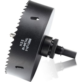 5 1/8 inch Hole Saw Drill Bit for Metal and Wood, M42 Bi-Metal Hole Cutter with 1.5” Cutting Depth for Drywall, Ceiling, Aluminium Alloy, Sheet Iron and Steel Frame
