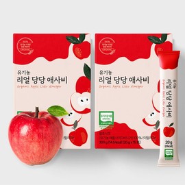 Organic Real Dangdang Asabi Apple Cider Vinegar 20g x 15 pouches, 2 boxes (30 pouches total) / 유기농 리얼당당 애사비 애플사이다비니거 20gX15포 2박스 (총30포)