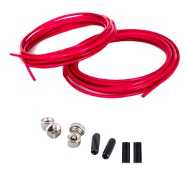 InnoTi Replacement Pack for Crossfit Skipping Rope - Replacement Kit with 2 Steel Cables of 3 m - Adaptable to All Skipping Ropes with 2.5 mm Thickness - Rubber Stopper and Mounting Screws Included (Red)