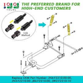 10L0L Golf Cart Heavy Duty Rear Shock Absorber with Springs Fit Yamaha G29 Drive/Yamaha G14/G16/G19/G20/G22 Gas & Electric, OEM # JR6-F2210-00, JN4-F2210-00-00(with Shock Extenders)